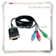 VGA HD15 SVGA a 3 RCA COMPONENT CABLE HDTV TV